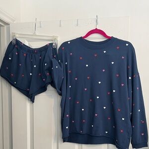 Mighty Fine Navy Heart Pajama Set